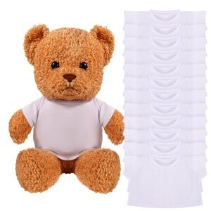 12 Pcs Bear Shirts White Basic Tee Shirt Bear